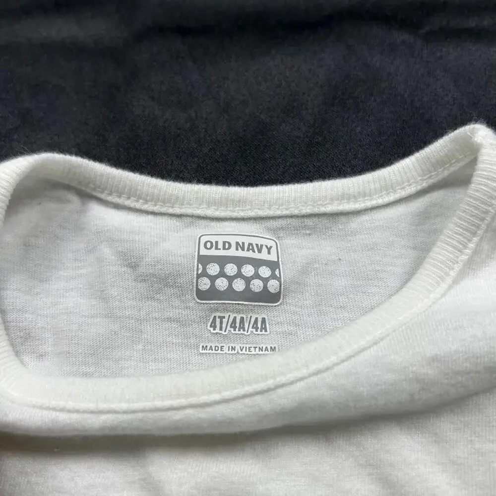 Old Navy Girls 4T White Long Sleeve Shirt Basic Top‎